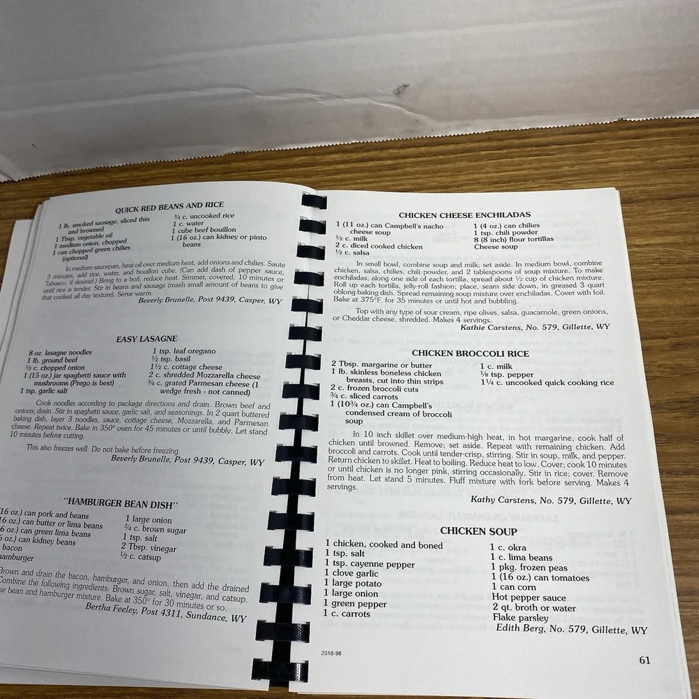 VTG Wyoming VFW Ladies Auxiliary Regional Cookbook Third Edition Local Comb